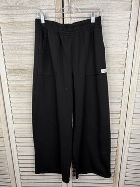H&M (Divided) Women's Black Wide Leg "Kind Way" Sweatpants-Medium